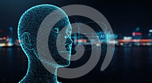 Abstract AI Human Head Network