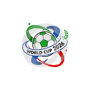 Futuristic World Cup 2026 Soccer Emblem