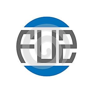 FUZ letter logo design on white background. FUZ creative initials circle logo concept. FUZ letter design photo