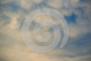 Fuzzy cloud on the blue sky.