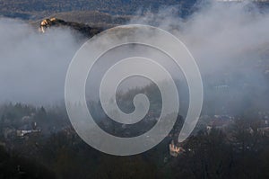 Fuzzy Hazy View of the Village in Pre-Balkan Area photo