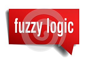 Fuzzy logic red 3d speech bubble