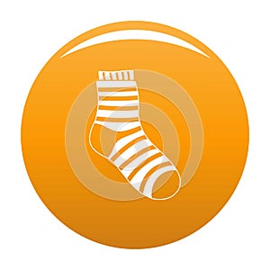 Fuzzy sock icon vector orange