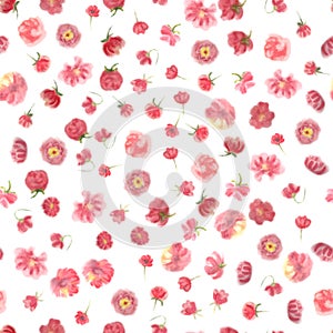 Fuzzy watercolour flower seamless wallpaper