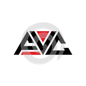 FVC triangle letter logo design with triangle shape. FVC triangle logo design monogram. FVC triangle vector logo template with red