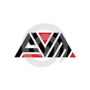 FVM triangle letter logo design with triangle shape. FVM triangle logo design monogram. FVM triangle vector logo template with red