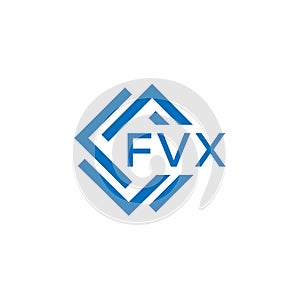 FVX letter logo design on white background. FVX creative circle letter logo . FVX letter design