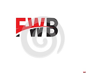 FWB Letter Initial Logo Design Vector Illustration photo