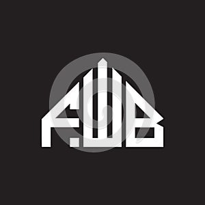 FWB letter logo design on black background. FWB creative initials letter logo concept. FWB letter design photo