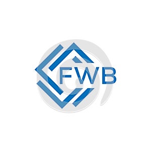 FWB letter logo design on white background. FWB creative circle letter logo . FWB letter design photo