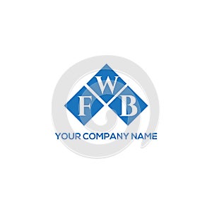 FWB letter logo design on white background.  FWB creative initials letter logo concept.  FWB letter design photo