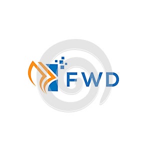 FWD credit repair accounting logo design on white background. FWD creative initials Growth graph letter logo concept. FWD business