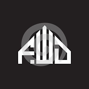 FWD letter logo design on black background. FWD creative initials letter logo concept. FWD letter design photo
