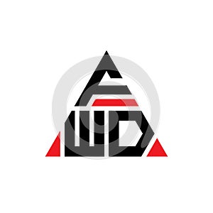 FWD triangle letter logo design with triangle shape. FWD triangle logo design monogram. FWD triangle vector logo template with red photo