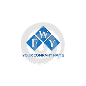 FWY letter logo design on white background.  FWY creative initials letter logo concept.  FWY letter design