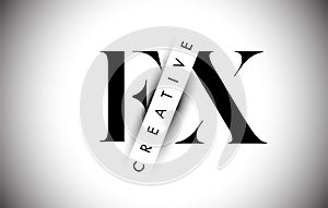 FX F X Letter Logo with Creative Shadow Cut and Over layered Text Design