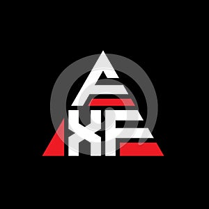 FXF triangle letter logo design with triangle shape. FXF triangle logo design monogram. FXF triangle vector logo template with red