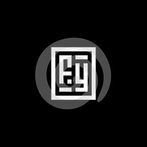 FY initial logo with square rectangular shape style