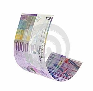 Fying Swiss Francs money