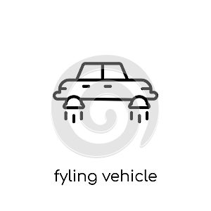 fyling vehicle icon. Trendy modern flat linear vector fyling vehicle icon on white background from thin line Artificial