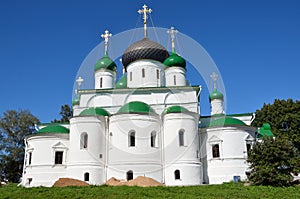 Fyodorovsky Cathedral of the Fyodorovsky monastery in Pereslavl-Zalessky, 1557 year. The Golden ring of Russia