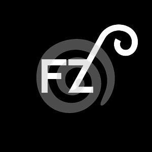 FZ letter logo design on black background. FZ creative initials letter logo concept. fz letter design. FZ white letter design on