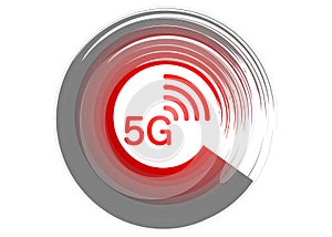 5G new wireless internet wifi connection - 5 g new generation mobile network icon, vector isolated or white background