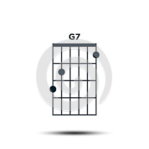 G7, Basic Guitar Chord Chart Icon Vector Template photo