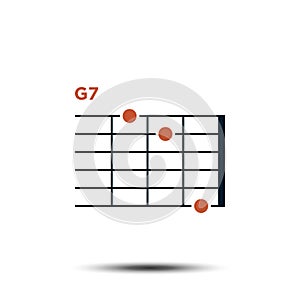G7, Basic Guitar Chord Chart Icon Vector Template photo