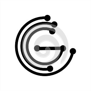 G, CCG, CG initials geometric network line logo photo