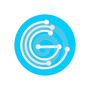 G, CCG, CG initials geometric network line logo photo