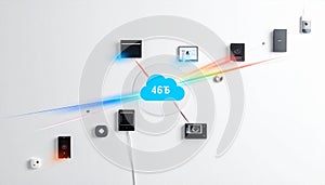 4G Cloud Network Connecting IoT Smart Devices