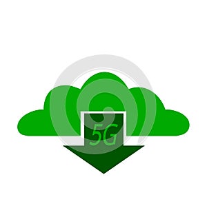 5G cloud technology icon. Flat illustration of 5G cloud technology vector icon