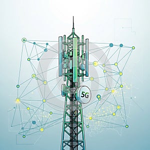 The background is a gradient of light blue enhancing the technological theme