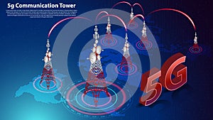 5g Communication Tower Wireless Hispeed Internet background
