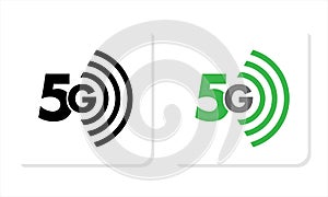 5G Connection Black and White Square Icon