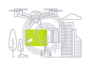 5G drones abstract concept vector illustration.