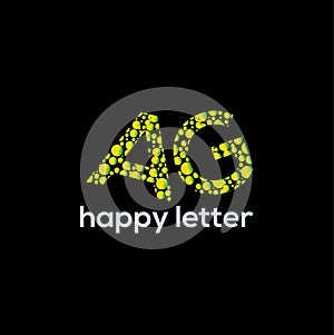 A and G etters water bubbles letter vector logo