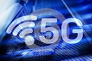 5G Fast Wireless internet connection Communication Mobile Technology concept