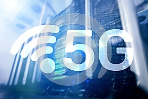 5G Fast Wireless internet connection Communication Mobile Technology concept