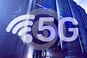 5G Fast Wireless internet connection Communication Mobile Technology concept