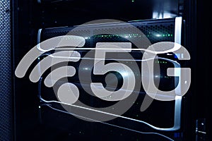 5G Fast Wireless internet connection Communication Mobile Technology concept