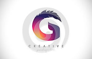 G Feather Letter Logo Icon Design With Feather Feathers Creative Look Vector Illustration