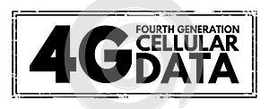 4G - fourth generation cellular data text stamp, technology concept background