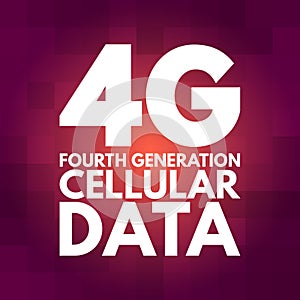 4G - fourth generation cellular data text, technology concept background