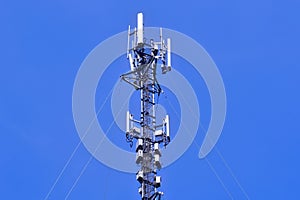 Telecommunication tower. Wireless Communication Antenna Transmitter.