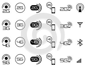2G 3G 4G mobile network icons photo