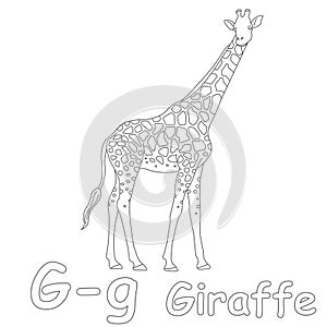 G for Girrafe Coloring Page
