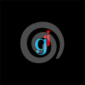 G I letter logo creative design on black color background.gi