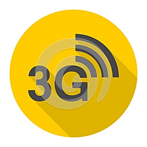 3G icon with long shadow
